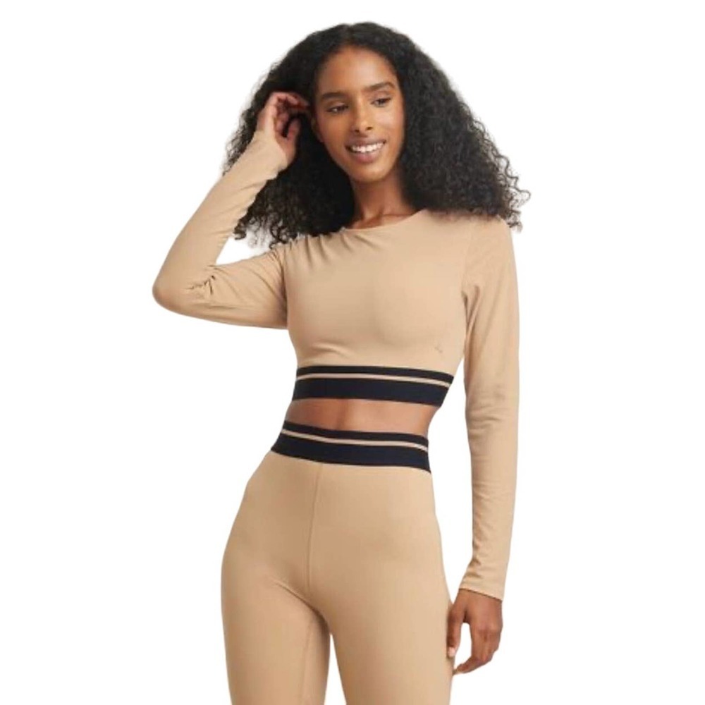 💚 JoyLab Women's Cropped Long Sleeve Top size Small
